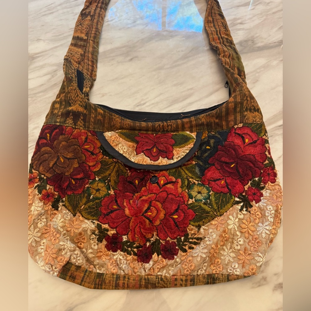 Handmade Floral Embroidered Women's Bag